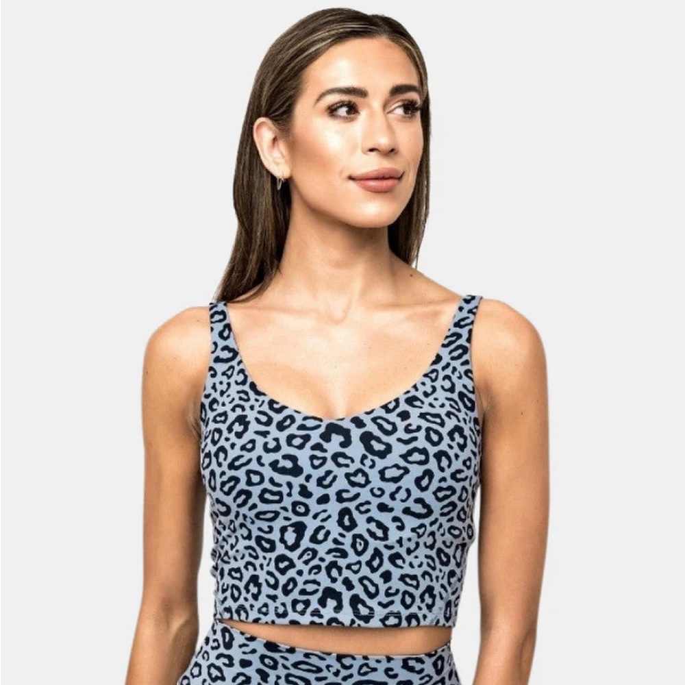 Ellyn Crop Tank Bra - Tempest Leopard
